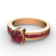 Verena Tektaş Yüzük - Garnet 8 ayar rose altın yüzük #1297078
