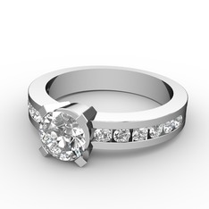 Verena Tektaş Yüzük - Swarovski ve pırlanta 8 ayar beyaz altın yüzük (0.432 karat) #1ancnyi