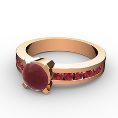 Verena Tektaş Yüzük - Kök yakut ve garnet 18 ayar rose altın yüzük #1eex9kg