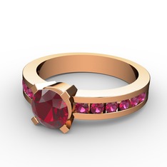 Garnet ve rodolit garnet 925 ayar rose altın kaplama gümüş yüzük