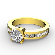 Verena Tektaş Yüzük - Swarovski ve pırlanta 18 ayar altın yüzük (0.432 karat) #1o24on9