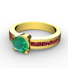 Verena Tektaş Yüzük - Yeşil kuvars ve garnet 18 ayar altın yüzük #1rsdans