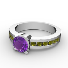 Verena Tektaş Yüzük - Ametist ve peridot 925 ayar gümüş yüzük #6sekti