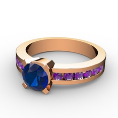 Verena Tektaş Yüzük - Lab safir ve ametist 14 ayar rose altın yüzük #ddgoyx