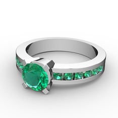 Verena Tektaş Yüzük - Yeşil kuvars 18 ayar beyaz altın yüzük #guh3l6