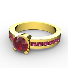 Garnet ve rodolit garnet 18 ayar altın yüzük