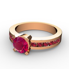 Rodolit garnet ve garnet 8 ayar rose altın yüzük