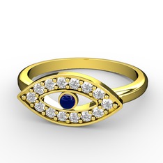 Palmira Nazar Yüzük - Beyaz zirkon ve lab safir 925 ayar altın kaplama gümüş yüzük #sd4yc9