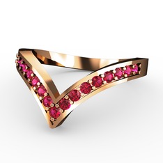 Rodolit garnet 8 ayar rose altın yüzük