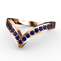 Lab safir 8 ayar rose altın yüzük