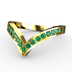 Victorian Yüzük - Yeşil kuvars 925 ayar altın kaplama gümüş yüzük #5wicsy
