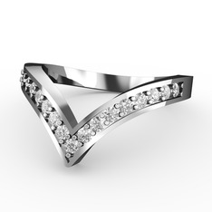 Victorian Yüzük - Swarovski 14 ayar beyaz altın yüzük #8tepdv