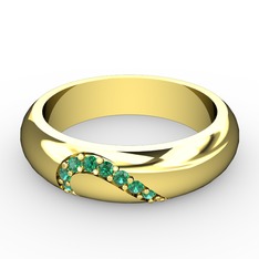 Anuves (Kadın) Alyans - Yeşil kuvars 14 ayar altın yüzük #1d0nbid