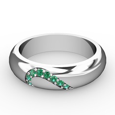 Anuves (Kadın) Alyans - Yeşil kuvars 925 ayar gümüş yüzük #1jwb4bl
