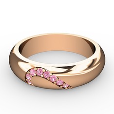 Anuves (Kadın) Alyans - Pembe kuvars 925 ayar rose altın kaplama gümüş yüzük #ufbopa