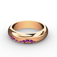 Vitalis Alyans (Kadın) - Ametist 14 ayar rose altın yüzük #10ieie4