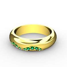 Vitalis Alyans (Kadın) - Yeşil kuvars 925 ayar altın kaplama gümüş yüzük #1q7qxm4