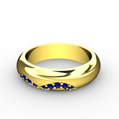 Vitalis Alyans (Kadın) - Lab safir 925 ayar altın kaplama gümüş yüzük #qkya17