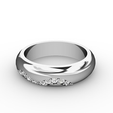 Swarovski 8 ayar beyaz altın yüzük