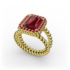 Ellora Yüzük - Garnet 925 ayar altın kaplama gümüş yüzük #1ia5ale