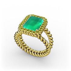 Ellora Yüzük - Kök zümrüt ve peridot 925 ayar altın kaplama gümüş yüzük #1oipk9t