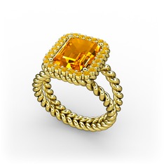 Ellora Yüzük - Sitrin 18 ayar altın yüzük #1qfkwj9