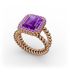 Ellora Yüzük - Ametist 14 ayar rose altın yüzük #1ulpi9d