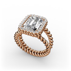 Ellora Yüzük - Swarovski ve pırlanta 8 ayar rose altın yüzük (0.39 karat) #1wmz2qu