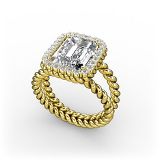 Ellora Yüzük - Swarovski ve beyaz zirkon 8 ayar altın yüzük #858vek
