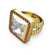 Armonia Yüzük - Swarovski ve rodolit garnet 14 ayar altın yüzük #14brry5