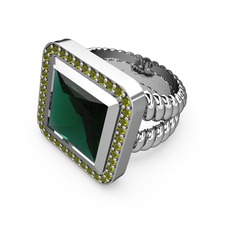 Armonia Yüzük - Yeşil kuvars ve peridot 925 ayar gümüş yüzük #1kxirwh