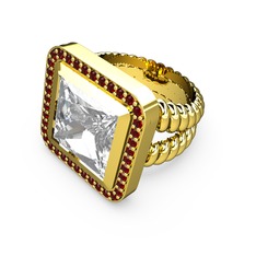 Armonia Yüzük - Swarovski ve garnet 925 ayar altın kaplama gümüş yüzük #1qkgrqy