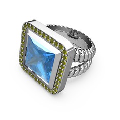 Armonia Yüzük - Akuamarin ve peridot 925 ayar gümüş yüzük #2po8vo