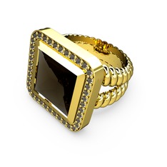 Armonia Yüzük - Dumanlı kuvars 14 ayar altın yüzük #5pqjlg