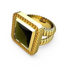 Armonia Yüzük - Peridot ve sitrin 18 ayar altın yüzük #7fk290