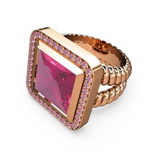 Armonia Yüzük - Pembe kuvars 18 ayar rose altın yüzük #aznuif