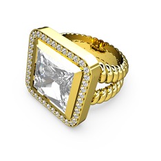 Armonia Yüzük - Swarovski ve pırlanta 925 ayar altın kaplama gümüş yüzük (0.6 karat) #e9rqjv