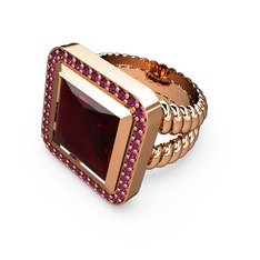 Armonia Yüzük - Garnet ve rodolit garnet 18 ayar rose altın yüzük #hlbv3g