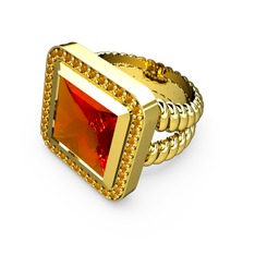 Armonia Yüzük - Sitrin 925 ayar altın kaplama gümüş yüzük #kaz5f9