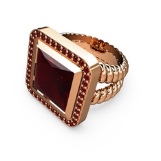 Garnet 8 ayar rose altın yüzük