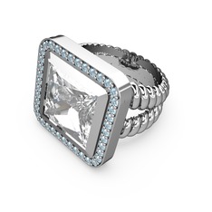 Armonia Yüzük - Swarovski ve akuamarin 925 ayar gümüş yüzük #ulgndm