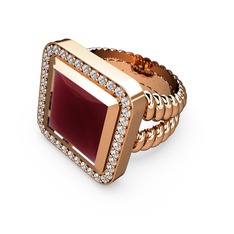 Armonia Yüzük - Kök yakut ve swarovski 18 ayar rose altın yüzük #wkb4ql