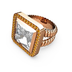 Armonia Yüzük - Swarovski ve sitrin 18 ayar rose altın yüzük #xpmasg