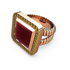 Armonia Yüzük - Kök yakut ve peridot 18 ayar rose altın yüzük #zcy9js