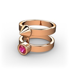 Glam Punk Yüzük - Rodolit garnet 18 ayar rose altın yüzük #mwow0j