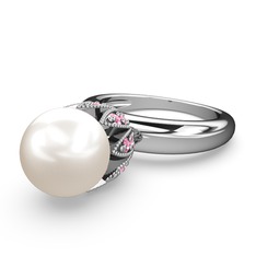 Kartopu İnci Yüzük - Inci ve pembe kuvars 925 ayar gümüş yüzük #basqfy