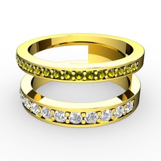 Zaria Yüzük - Peridot ve pırlanta 18 ayar altın yüzük (0.54 karat) #1203cpe