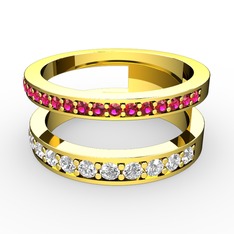 Zaria Yüzük - Rodolit garnet ve swarovski 18 ayar altın yüzük #136te35