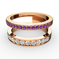 Zaria Yüzük - Ametist ve swarovski 14 ayar rose altın yüzük #16yavkv