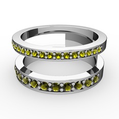 Zaria Yüzük - Peridot 14 ayar beyaz altın yüzük #17cm68y